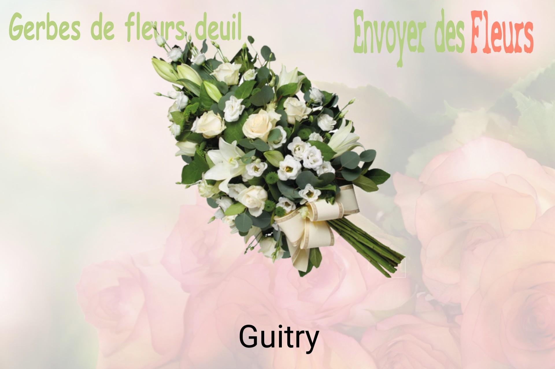 Gerbe de fleurs de deuil livrée à Guitry